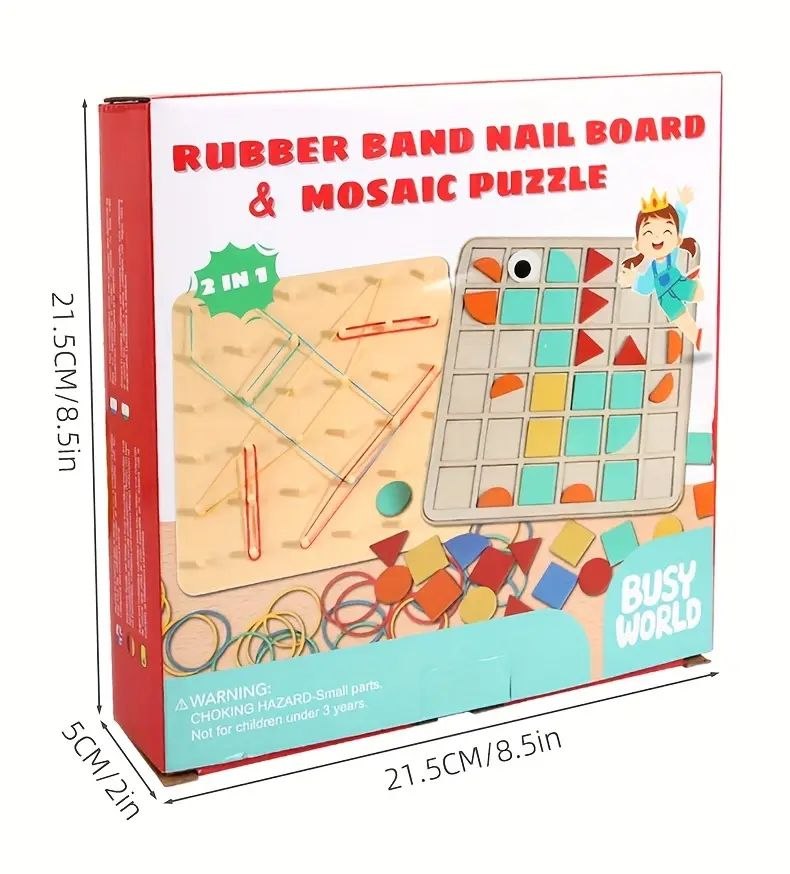 Mosaico de madera con  geoplano