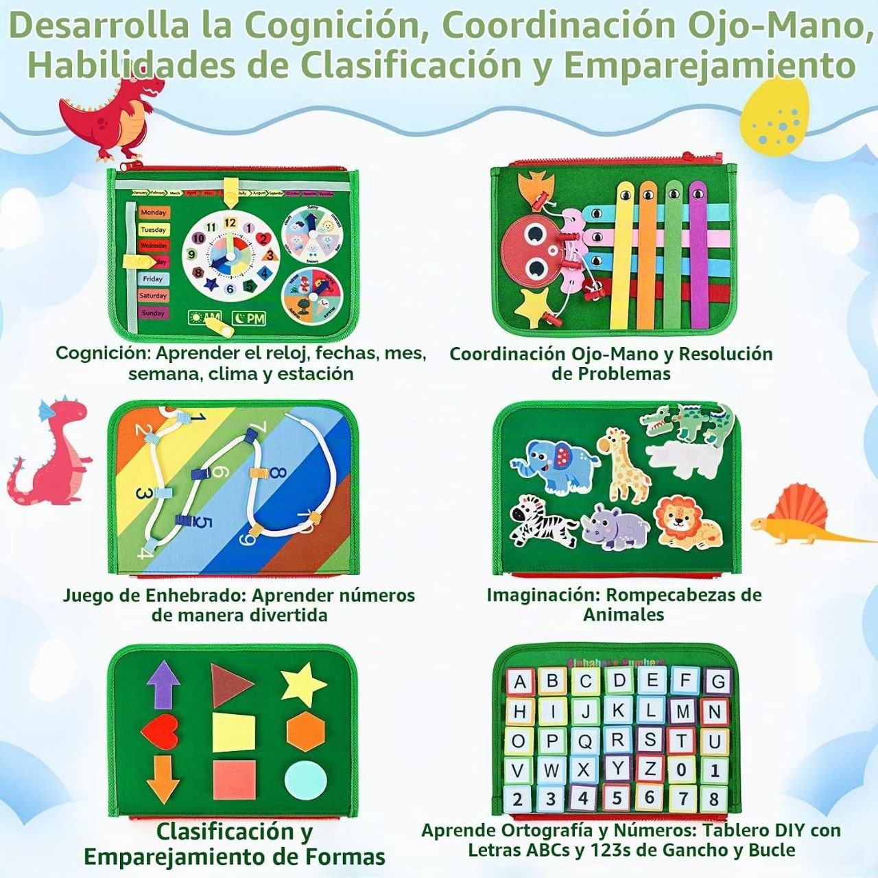 Maletín Sensorial Montessori de 8 páginas
