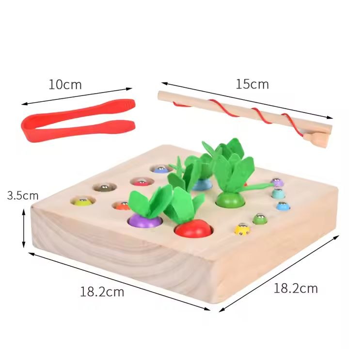 Juego educativo de madera multifuncional cosecha y pesca
